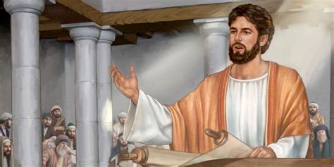 Apostolo Paolo insegna in una sinagoga o in una casa privata durante i suoi viaggi
