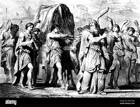 Illustrazione storica di Davide in fuga da Assalonne