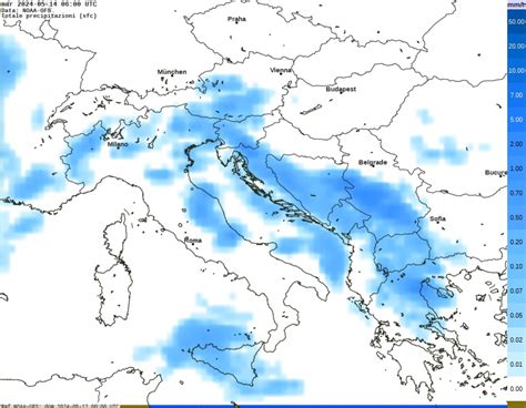 Mappa delle precipitazioni in Abruzzo