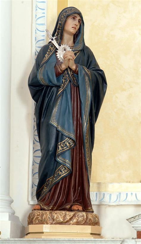Illustrazione o statua raffigurante l'apparizione della Madonna Addolorata a Fabiana Cicchino e Serafina Valentino