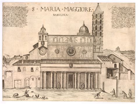 Dettaglio della facciata della Basilica con l'oculo e il loggiato.