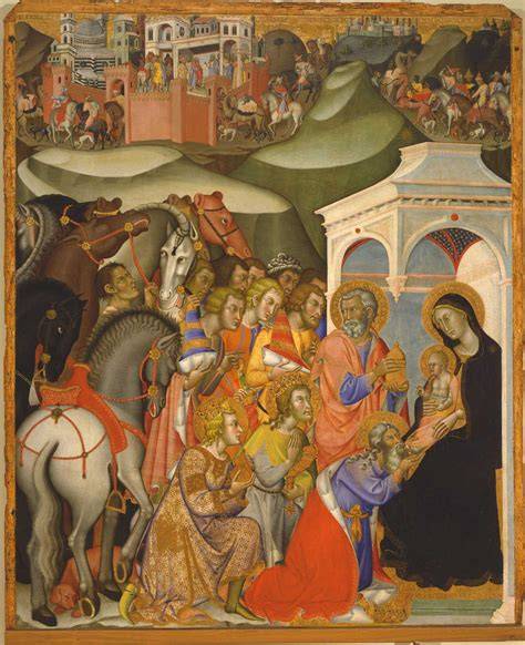 Dettaglio da una predella di Bartolo di Fredi con scene della Natività
