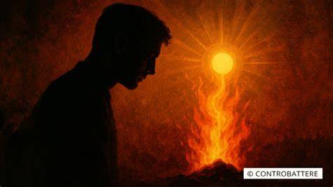 rappresentazione concettuale della concupiscenza come fuoco che può distruggere o illuminare