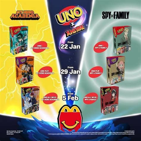 Immagine promozionale dell'Happy Meal McDonald's con il gioco UNO x Anime