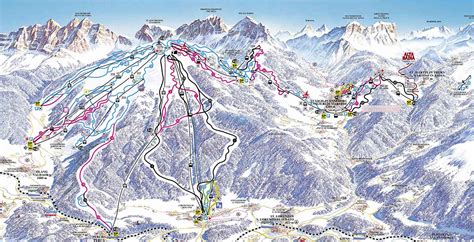 Mappa dell'area sciistica Plan de Corones e Sellaronda